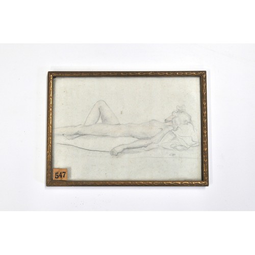 59 - Original vintage pencil sketch by Miss C E Pelly, entitled 'Nude' AF