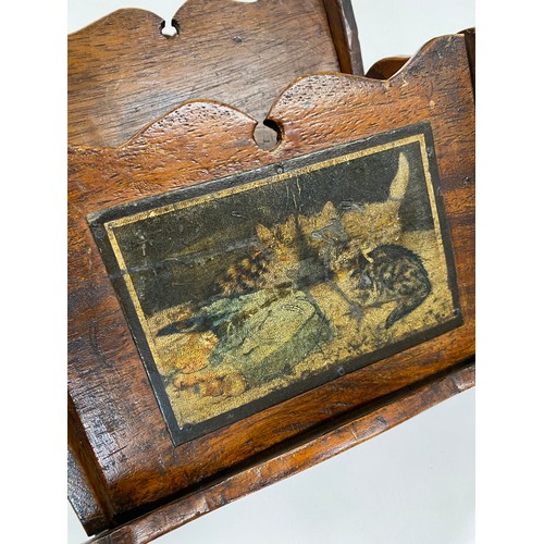 84 - Wooden letter rack (wall hanging) with front panel cat/kitten decoration