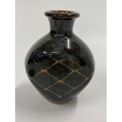 102 - John Leach for Muchelney Pottery vase with one other unmarked vase also believed to be Leach Pottery... 