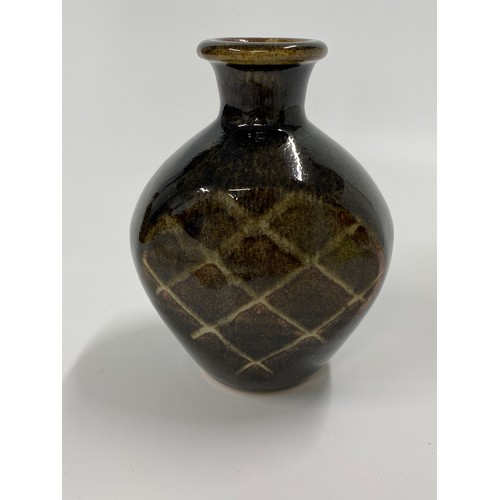 102 - John Leach for Muchelney Pottery vase with one other unmarked vase also believed to be Leach Pottery... 