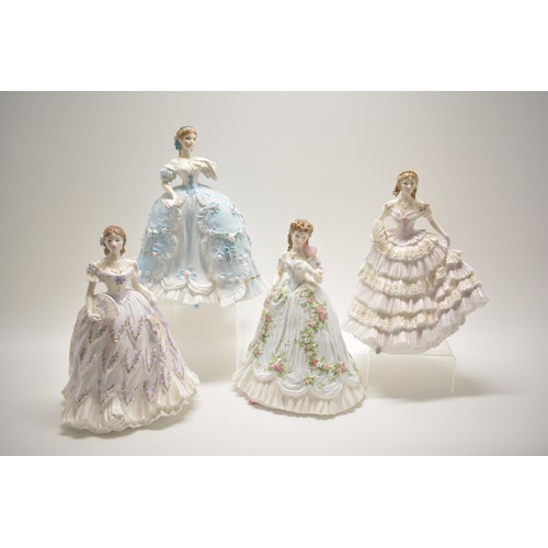 110 - A group of four Royal Worcester fine bone China limited edition figurines: The Last Waltz, The First... 