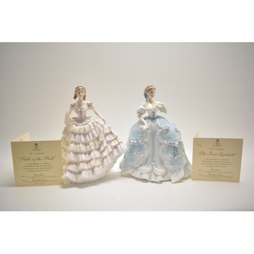 110 - A group of four Royal Worcester fine bone China limited edition figurines: The Last Waltz, The First... 