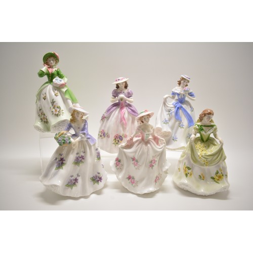 111 - A group of six Royal Worcester fine bone china, all are limited edition figurines; Sweet Holly, Swee... 