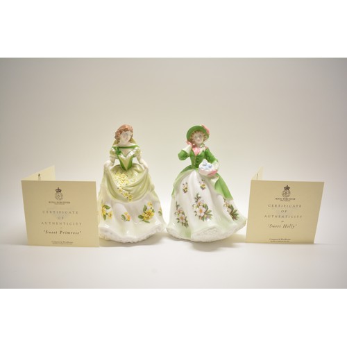 111 - A group of six Royal Worcester fine bone china, all are limited edition figurines; Sweet Holly, Swee... 