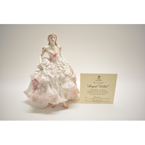 112 - A group of five Royal Worcester fine bone China limited edition figurines: The Fairest Rose, Royal D... 