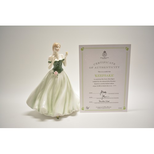 112 - A group of five Royal Worcester fine bone China limited edition figurines: The Fairest Rose, Royal D... 