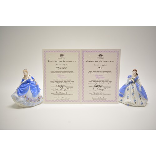 114 - A large group of limited edition Coalport miniature figurines from the Fairest Flowers collection, P... 