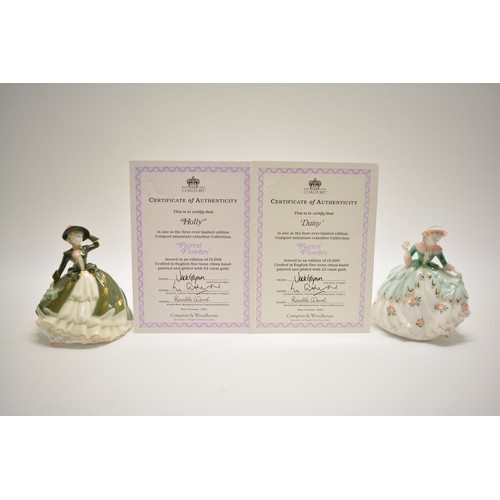 114 - A large group of limited edition Coalport miniature figurines from the Fairest Flowers collection, P... 