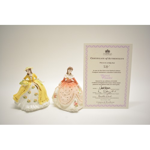 114 - A large group of limited edition Coalport miniature figurines from the Fairest Flowers collection, P... 