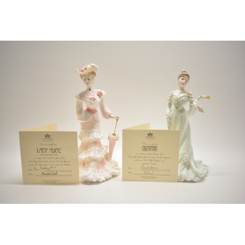 116 - Coalport Collectors limited edition- La Belle Epoque figurines, Lady Alice, Lady Evelyn, Lady Harrie... 