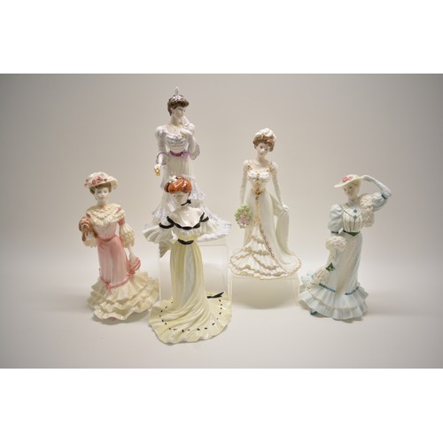 118 - x5 Coalport Limited Edition figurines from the Golden Age collection.   Beatrice at the Garden Party... 