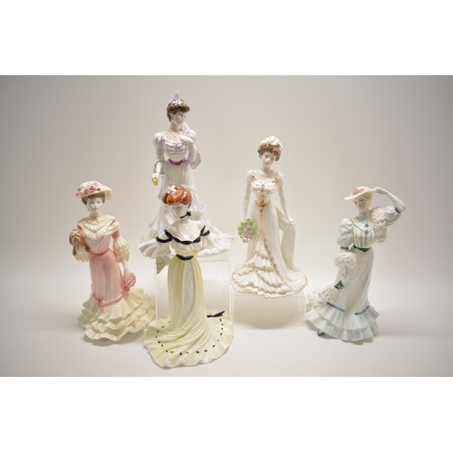 118 - x5 Coalport Limited Edition figurines from the Golden Age collection.   Beatrice at the Garden Party... 