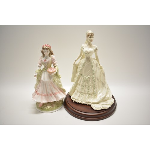 119 - Coalport Royal Brides - Queen Mary (on wooden stand) together with one other Royal Worcester The Que... 