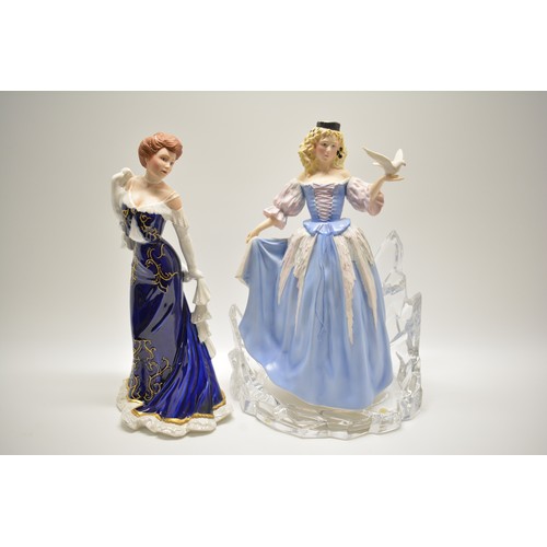 120 - The House of Faberge Princess of the Ice Palace figurine on glass stand and with Certificate, togeth... 