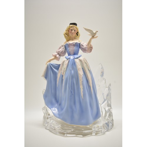 120 - The House of Faberge Princess of the Ice Palace figurine on glass stand and with Certificate, togeth... 