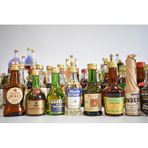 145 - An assortment of alcohol miniatures to include Vodka, Gin, Liqueurs, and whiskies