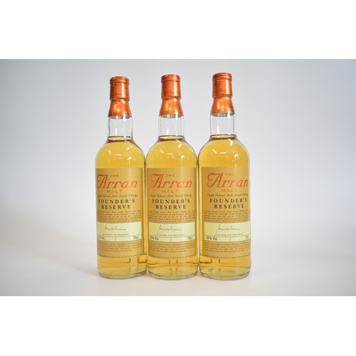 152 - The Arran Malt Founder's Reserve, 70cl, 43%, x3 bottles in group.