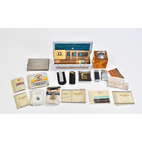 159 - Metropolitan of 5th Avenue, New York selection cigars in box, lighters and collection of vintage cig... 