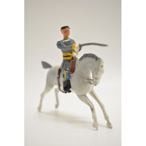 162 - Britains die cast American Civil War Cavalry soldiers, 7.7cm. x9 items.