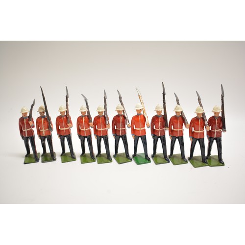 163 - x21 Royal Canadian die cast soldiers by Britains and others