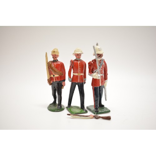 163 - x21 Royal Canadian die cast soldiers by Britains and others