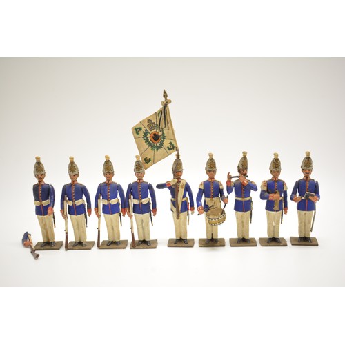 165 - x9 die cast soldiers, poss indian regiment. Approx H11cm. AF.