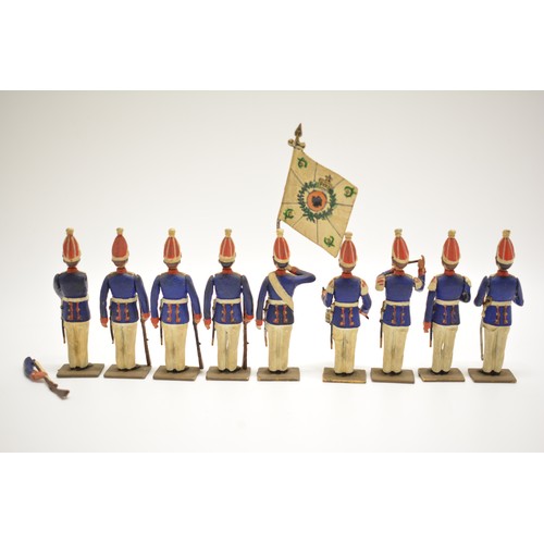 165 - x9 die cast soldiers, poss indian regiment. Approx H11cm. AF.