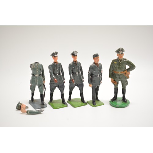 167 - German WWII officers, x5 die cast figures AF. H6.3cm.