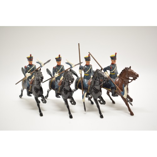 170 - Britains die cast German lancers figures, x4 items. 8cm.