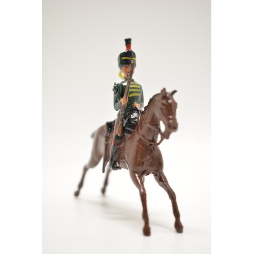 171 - Britains die cast French cavalry soliders. x5 items. H8.5cm.