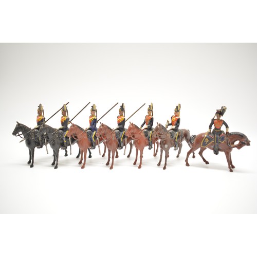 175 - Britains die cast Lancer soldier figures, x7 items. AF.