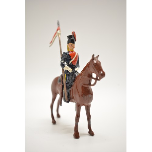 176 - Britains die cast lancer figures on horseback, x5 items.