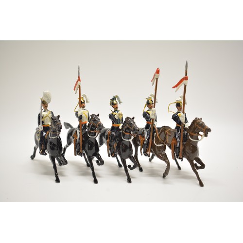 177 - Britains die cast cavalry soldiers, x5 items. 10cm.