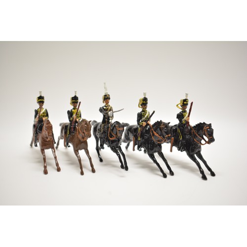 178 - Britains die cast cavalry advancing soldiers, Hussars, 7.7cm. x5 items