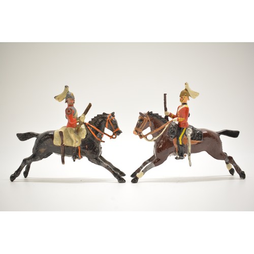 180 - Britains die cast horse mounted cavalry figures, x10 items. AF. H7.3cm