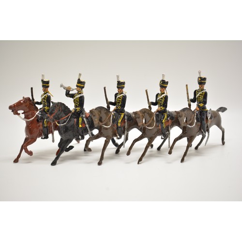 183 - Britains die cast cavalry riflemen, x5.