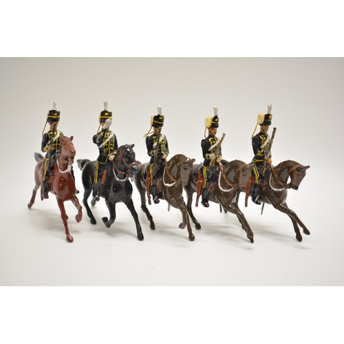 183 - Britains die cast cavalry riflemen, x5.