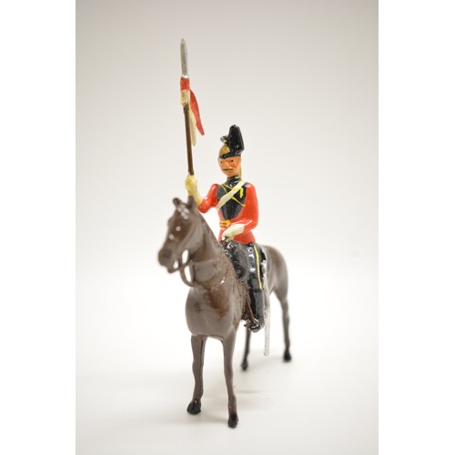 185 - x4 die cast Lancers on horseback. AF, H10 cm.