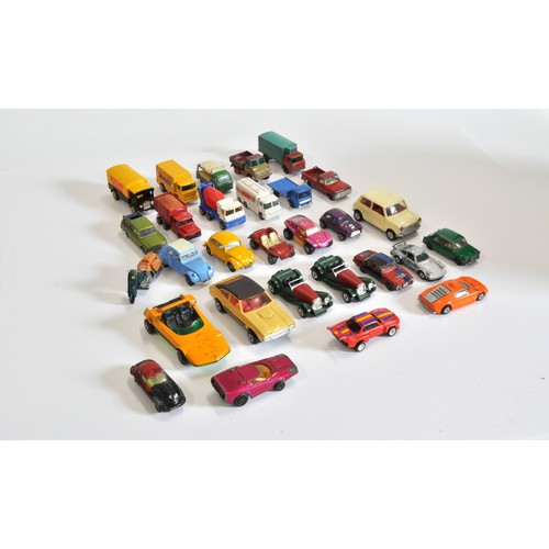 197 - Diecast and other varieties of military and industrial, race car and Matchbox trains, including Corg... 