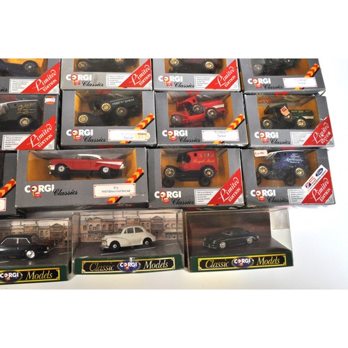 199 - Boxed Corgi Classics and Corgi Classic Cars to include Ford Model T, Minis, Rolls Royce Silver Ghost... 