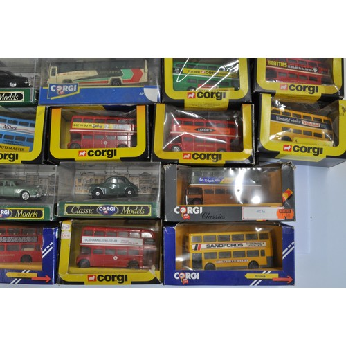 200 - A variety of boxed Corgi buses coaches and Classic  cars to include City buses National Express Popp... 