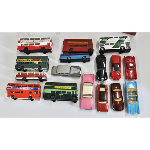 204 - Dinky and Corgi die-cast vehicles to include buses, classic cars  Chevrolet Belair, Cadillac, Vicero... 