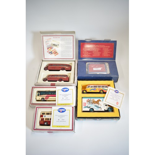 207 - Boxed Corgi buses - some commemorating 75 years of quality service (1991), The Queen Mother's Centen... 