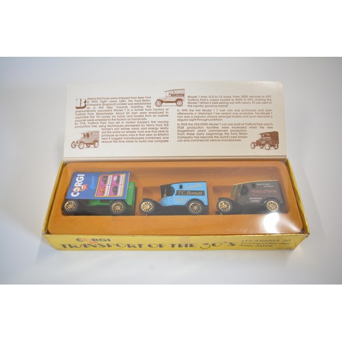 208 - A variety of boxed Corgi model sets to include Transport of the 30's, Rallying with Ford, Zephyr Rac... 