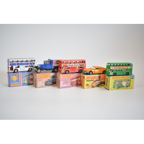 209 - Boxed Matchbox vehicles predominately of buses, x20 items.