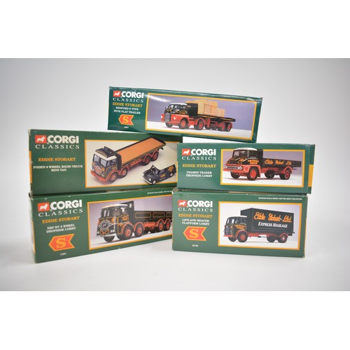 214 - x7 various Eddie Stobart vehicles to include Leyland Octopus flatbed lorry and ERF KV 8 wheel dropsi... 