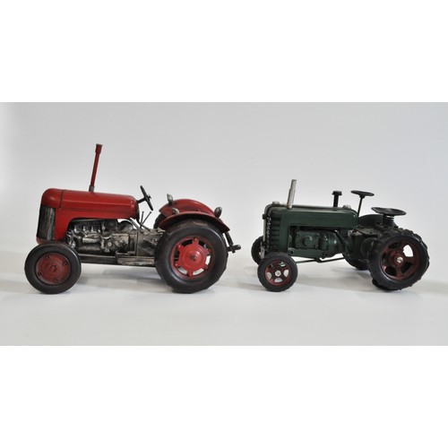 226 - x2 metal tractors, one by Lesser & Pavey Ltd, designed for ornamental purposes.