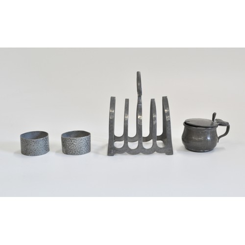 238 - Arts & Craft English pewter by Reliable, x3 items together with Cameo pewter etc. AF