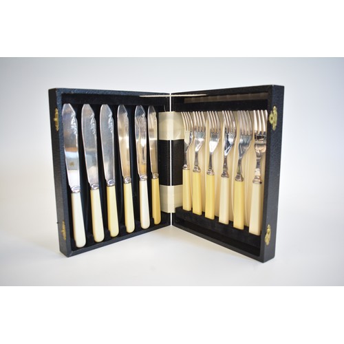 245 - A canteen of FlexFit cutlery and a mixture of boxed cutlery items including napkin rings with duck p... 