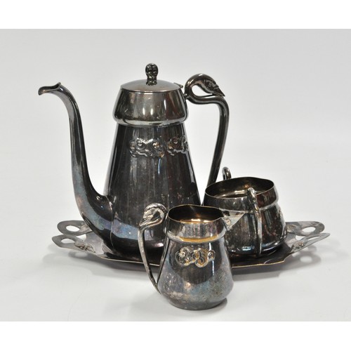 247 - Antique Danish ' Eneret- Astral' tea set with a tray AF